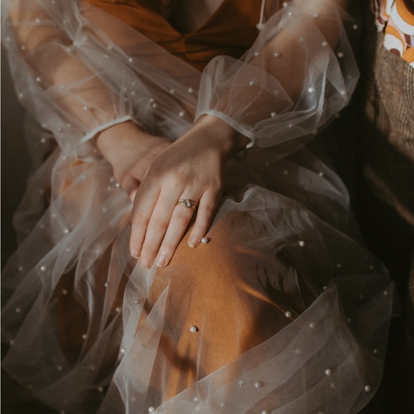 Sheer Pearl-Embellished Maternity Cover-Up - Picture 2 of 4